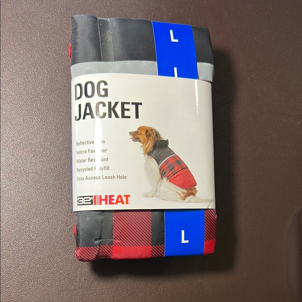 32 Degrees HEAT Red and Black Puffer Dog Jacket